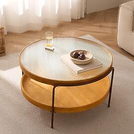 Cagnolier Couchtisch Rund, 2-Tier Wohnzimmertisch