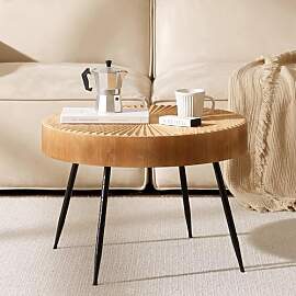 Cagnolier Couchtisch Rund Holz, Beistelltisch Rund 