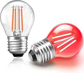 Caldarax 2 Stück E27 Rot LED Glühbirnen 4W 230V, 
