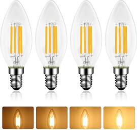 Caldarax 4 Stück E14 Kerze LED Lampe 4W Dimmbar,