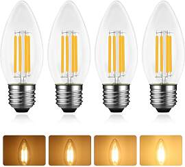 Caldarax 4 Stück E27 Kerze LED Lampe 4W Dimmbar,