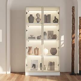 Caldion Vitrinenschrank 160cm mit Glastüren und