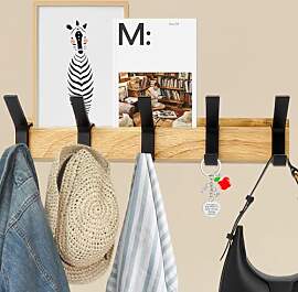 Calenxy Garderobenleiste Holz Wandgarderobe als