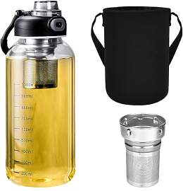 Calenxy Glasflasche mit Teesieb, 1.5Liter