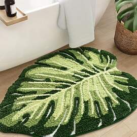 Calkkrer Grün Badematte, Duschmatte, Monstera