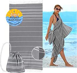 CalmyBEACH 2in1 Hamamtuch Rucksack Strandtuch