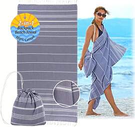 CalmyBEACH 2in1 Hamamtuch Rucksack Strandtuch
