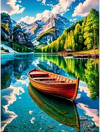 Camocin Art Diamond Painting Berge, 5D Fluss
