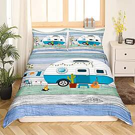 Camping Bettbezug 135 x 200 cm Rustikales Camper
