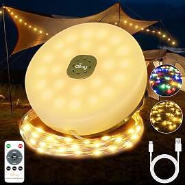 Camping Lichterkette 10M 100LED, 2-in-1 Tragbare