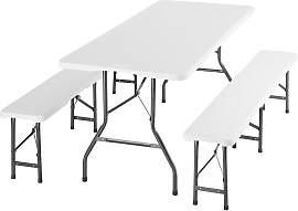Campingtischgarnitur Panja weiß klappbar - weiß