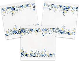 Canvas-Coupon Bordüre "Blaue Blumen",