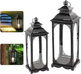 Caossuixin 2er Laternen Set, Windlicht Metall