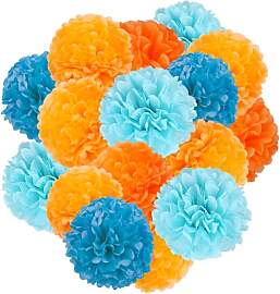 Capesaro blau und orange 12PCS Papier Pom Poms