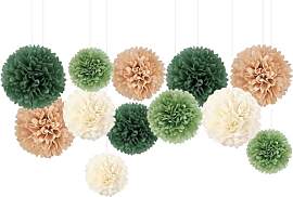 Capesaro Olive Salbei Grün 12PCS Papier Pom Poms