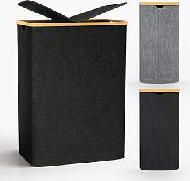 Capocica Schmaler Wäschekorb mit Deckel