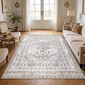 Capslpad Braun Vintage Teppich Wohnzimmer