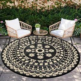Capslpad Outdoor Teppich Rund 180 cm, Wetterfest
