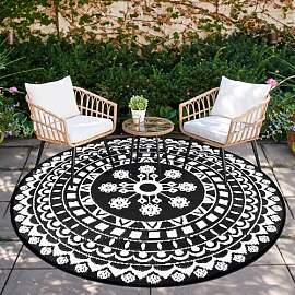 Capslpad Outdoor Teppich Rund 180 cm, Wetterfest