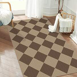 Capslpad Teppich Läufer Flur 80x150cm, Raute Jute 