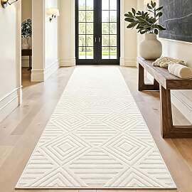 Capslpad Teppich Läufer Flur 80x300cm Creme