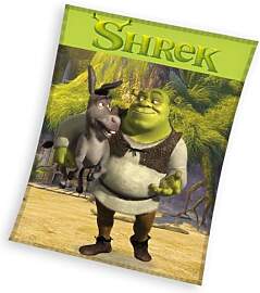 Carbotex Shrek Fleece Decke Kinderdecke 130 x 160