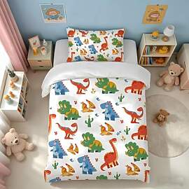 Caregchrisj Kinderbettwäsche 135x200 Dino