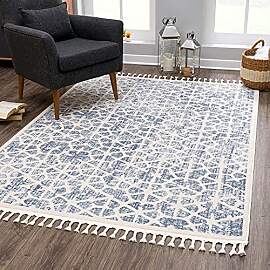carpet city Teppich Wohnzimmer Blau - 200x290 cm - 