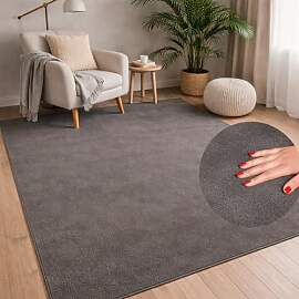 carpet city Waschbarer Teppich Einfarbig Kurzflor