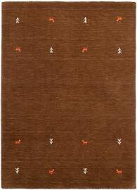 carpetfine Wollteppich Gabbeh Uni Braun 200x290 cm 