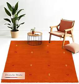carpetfine Wollteppich Gabbeh Uni Quadratisch