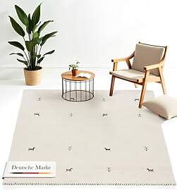 carpetfine Wollteppich Gabbeh Uni Quadratisch