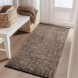 Carpetsale24, Baumwolle Teppich Läufer Braun