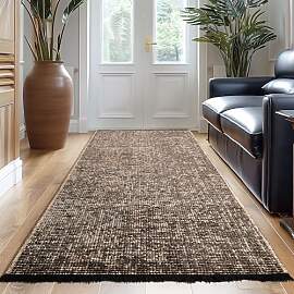 Carpetsale24, Baumwolle Teppich Läufer Braun