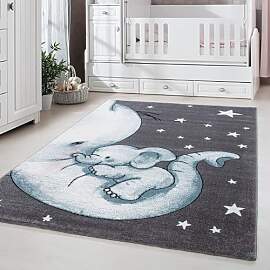 Carpetsale24 Kinderteppich Elefantenfreunde Blau