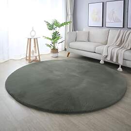 Carpetsale24 Rabbit Hochflor Teppich Rund 120 cm