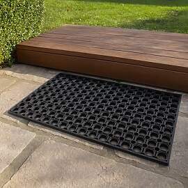 Carpido Fußmatte schwarz Gummimatte - rutschfeste 