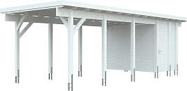 Carport-Geräteraum KIEHN-HOLZ, weiß,