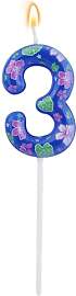 Cartoon Geburtstagskerze mit Zahlen, Blauer