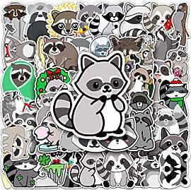 Cartoon Tier Aufkleber Raccoon Stickers 50 Stück