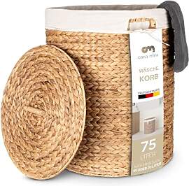 Casa Mina® Wäschesammler mit Deckel D45 x H55cm