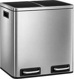 casa pura Mülleimer Küche 2×15L Edelstahl |