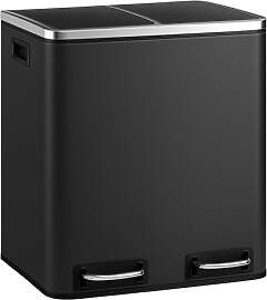 casa pura Mülleimer Küche 2×15L Schwarz |