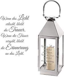 Casa Vivente Edelstahl Laterne mit Gravur für das 