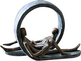 Casablanca Skulptur Auszeit, Deko Figur Bronze,