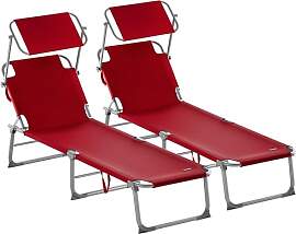 Casaria® 2er Set Sonnenliege Klappbar Gartenliege 