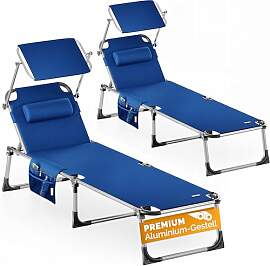 Casaria® 2er Set Sonnenliege Klappbar Wetterfest