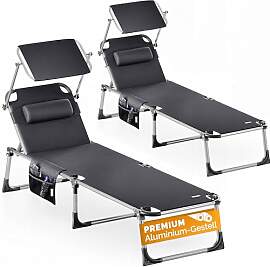 Casaria® 2er Set Sonnenliege Klappbar Wetterfest