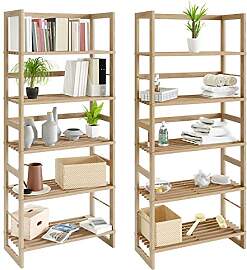 Casaria® 2X Badregal Standregal Holz 5 Böden