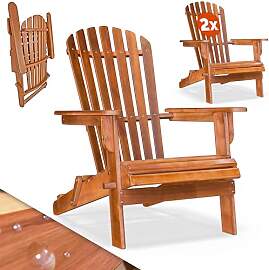 Casaria® 2X Sonnenliege Holz Wetterfest Klappbar